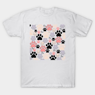 Colorful paw prints T-Shirt